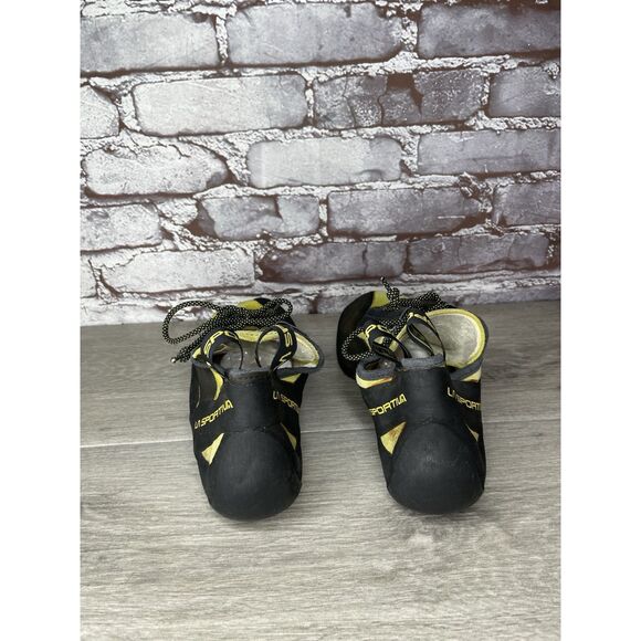 La Sportiva Vibram Miura Black Synthetic Yellow Climbing Shoes Men 10.5M US/43.5 - Picture 4 of 16